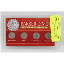 SILVER BARBER DIME MINT MARK COLLECTION