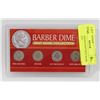 Image 1 : SILVER BARBER DIME MINT MARK COLLECTION