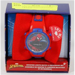 NEW KIDS SPIDERMAN ROTATING LIGHT WATCH