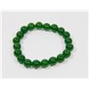 Image 1 : #16-NATURAL GREEN JADE BEAD BRACELET 8"