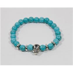 #9-NATURAL BLUE TURQUOISE BEAD BRACELET