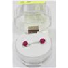 Image 1 : #19-NATURAL RUBY STUD EARRINGS