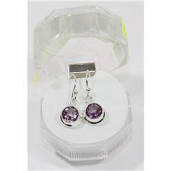 #30-NATURAL AMETHYST DANGLING EARRINGS