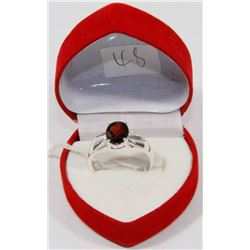 #48- RED  GARNET RING SIZE 7.5