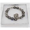 Image 1 : #4-FRESH WATER PEARL BRACELET WITH HEART SHAPE