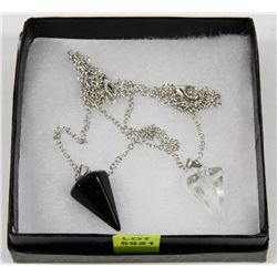 NEW! LOT OF 2 NATURAL GEMSTONE CHARM PENDANTS