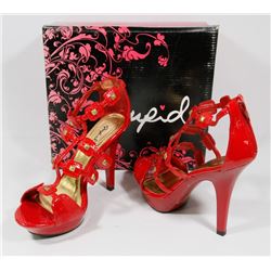 QUPID RED CRINKLE LIZARD SIZE 7.5 LADIES SHOES,