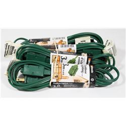 BUNDLE OF 4 WOODS OUTDOOR 3m EXTENSION CORDS