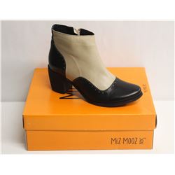 MIZ MOOZ NYC SZ 6.5 TWO-TONE LEATHER BOOTIE