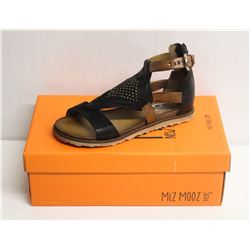 MIZ MOOZ NYC SZ 6 BLACK TESSA LEATHER SANDALS