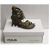 Image 1 : MJUS SZ 7.5 SALVIA OPEN TOE WEDGE SANDALS
