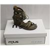 Image 1 : MJUS SZ 9.5 SALVIA OPEN TOE WEDGE SANDALS