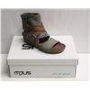 Image 1 : MJUS SZ 6.5 MEDUSA BISCOTTO OPEN TOE WEDGE BOOTIE