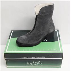 BOS. & CO. SZ 6 GREY BELLIN HEELED ANKLE BOOTS