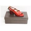 Image 1 : FELMINI SZ 7.5 VEGA FIRE OPEN TOE MID HEEL SANDALS