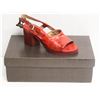 Image 1 : FELMINI SZ 8.5 VEGA FIRE OPEN TOE MID HEEL SANDALS