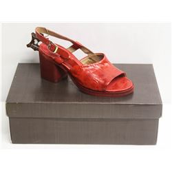 FELMINI SZ 9 VEGA FIRE OPEN TOE MID HEEL SANDALS