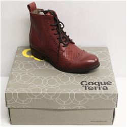 COQUE TERRA  SZ 9 CRUST BORDEAUX MID HEEL BOOTS