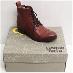 COQUE TERRA  SZ 9 CRUST BORDEAUX MID HEEL BOOTS