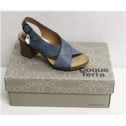 COQUE TERRA SZ 6.5 CRUST EMB. BLUE MID HEEL OPEN