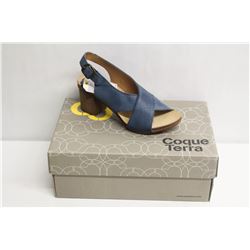 COQUE TERRA SZ 6.5 CRUST EMB. BLUE MID HEEL OPEN