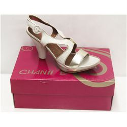 CHANII B SZ 9 IVORY GOLD JE FAIT HEELS