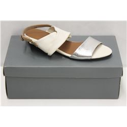 YUKO IMANISHI SZ 6 WHITE SLIVER SANDALS