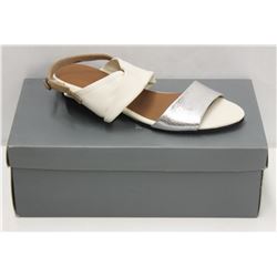 YUKO IMANISHI SZ 6.5 WHITE SLIVER SANDALS