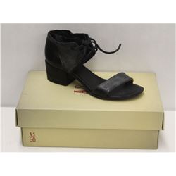 A.S 98 SZ 6.5 NERO ANKLE STRAP HEEL SANDALS