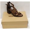 Image 1 : VERACRUZ SZ 9 PLOF TAN LEATHER MID HEEL SANDALS