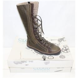 CLOUD SZ 8 NIRVANA MILTARY GREEN WOOL LINED BOOTS