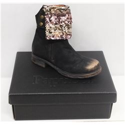 PAPUCEI SZ 7.5 BLACK BRONZE DASH BOOTS