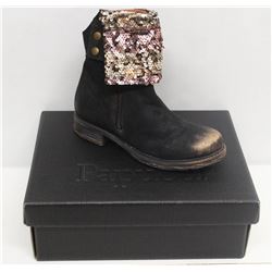 PAPUCEI SZ 9 BLACK BRONZE DASH BOOTS