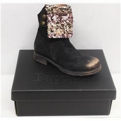 PAPUCEI SZ 9.5 BLACK BRONZE DASH BOOTS