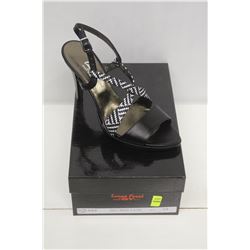 LAURA FERRI SZ 8.5 BLACK &WHITE SLINGBACK STILETTO
