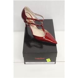 LAURA FERRI SZ 7 RED T-STRAP STILETTO