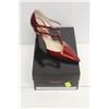 Image 1 : LAURA FERRI SZ 7 RED T-STRAP STILETTO