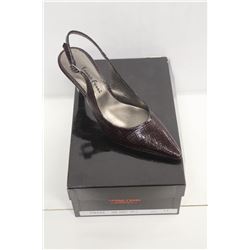 LAURA FERRI SZ 6.5 BROWN SLINGBACK STILETTO