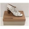 Image 1 : DONNA PIU SZ 9 WHITE REBECCA MID HEEL SANDALS