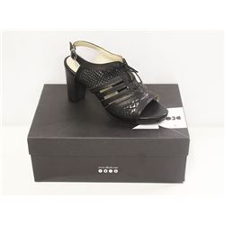 DKODE SZ 7.5 BLACK BLUMA HIGH HEEL SANDALS