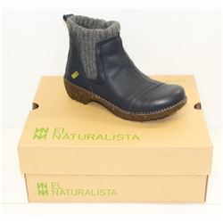 EL NATURALISTA SZ 7.5 SOFT GRAIN OCEAN ANKLE BOOTS