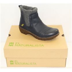 EL NATURALISTA SZ 9 SOFT GRAIN OCEAN ANKLE BOOTS