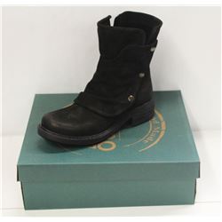 BUENO SZ 6.5 BLACK NUBUCK GRETA BOOTS