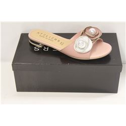 ATELIERS SZ 7.5 ROSE LEATHER SILAS SANDAL / FLATS