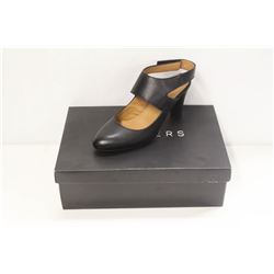 ATELIERS SZ 6.5 SOFTY BLACK LEATHER STRAP HEELS