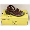 Image 1 : FLY LONDON SZ 6.5 RED BRIDLE SANDALS