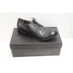KEYMAN DESIGN SZ 11.5 BLACK-LACED LEATHER SHOES