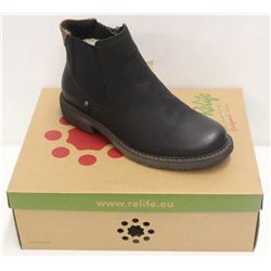 RELIFE SZ 9.5 LINED LEATHER ZIP-UP BOOT