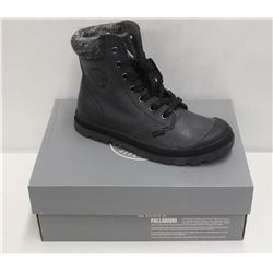 PALLADIUM SZ 6 BLACK IRON PAMPA HI KNIT SHOES