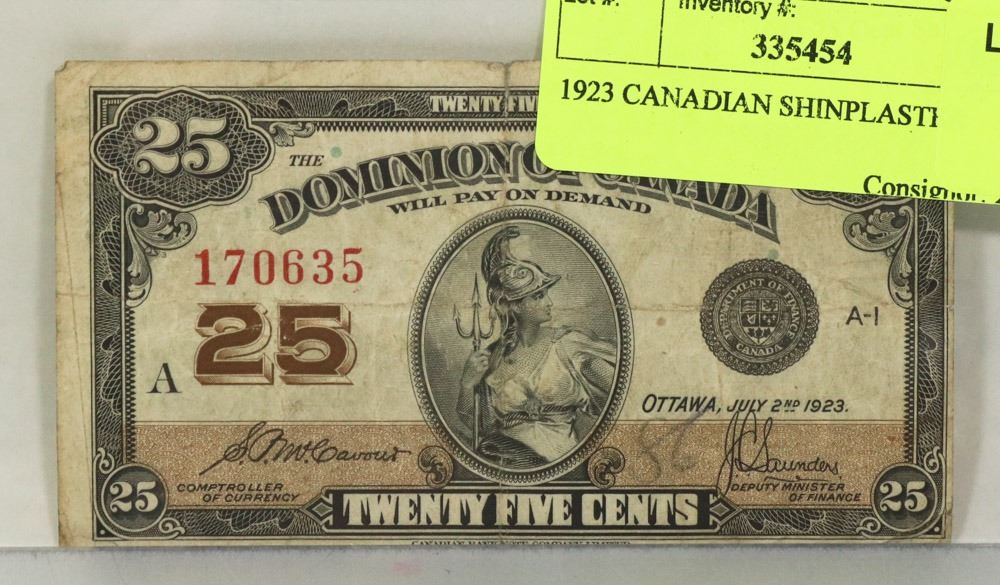 1923 CANADIAN SHINPLASTER
